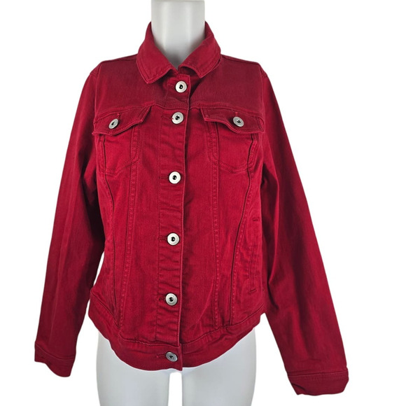 torrid Jackets & Blazers - Torrid Red Jean Full Button Up Winter Warm Women's Jacket 0 - L - 12